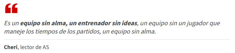 Leitor do jornal "As" sobre a fase atual do Real Madrid (Foto: Reprodução/As)