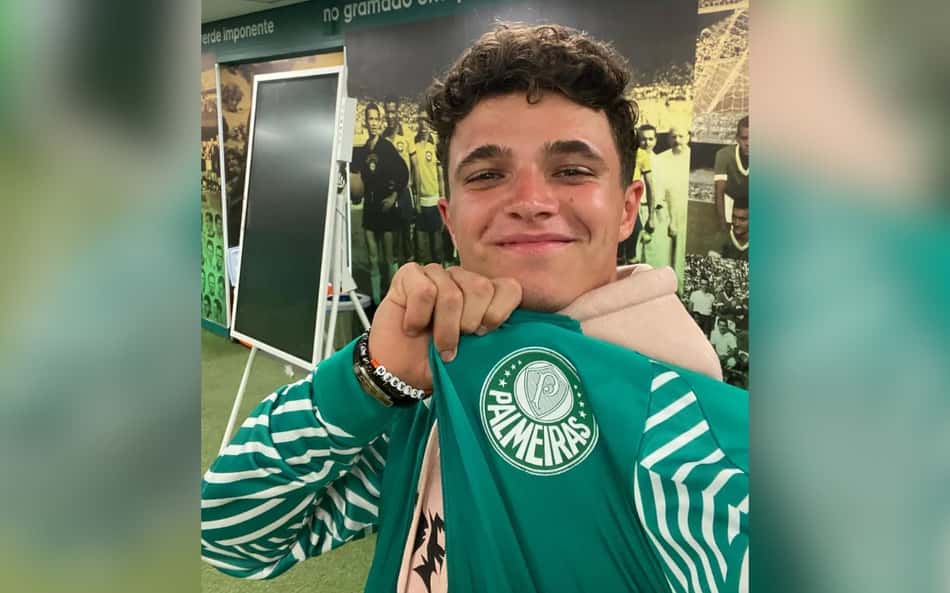 Lando Norris é torcedor do Palmeiras (Foto: Reprodução / Palmeiras)