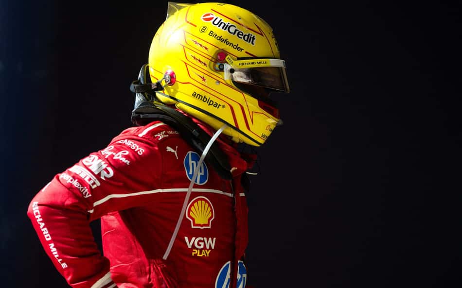Lewis Hamilton, da Ferrari, no GP dos Estados Unidos pela F1 2025 (Foto: Rudy Carezzevoli/Getty Images/AFP)