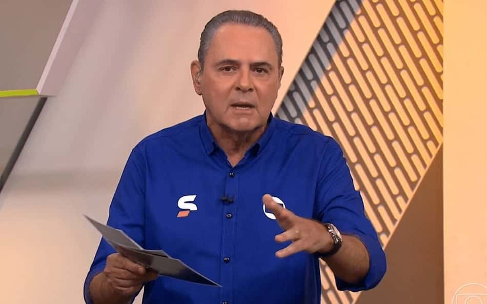 Luis Roberto foi o narrador de Flamengo x Palmeiras (Foto: Reprodução Globo)