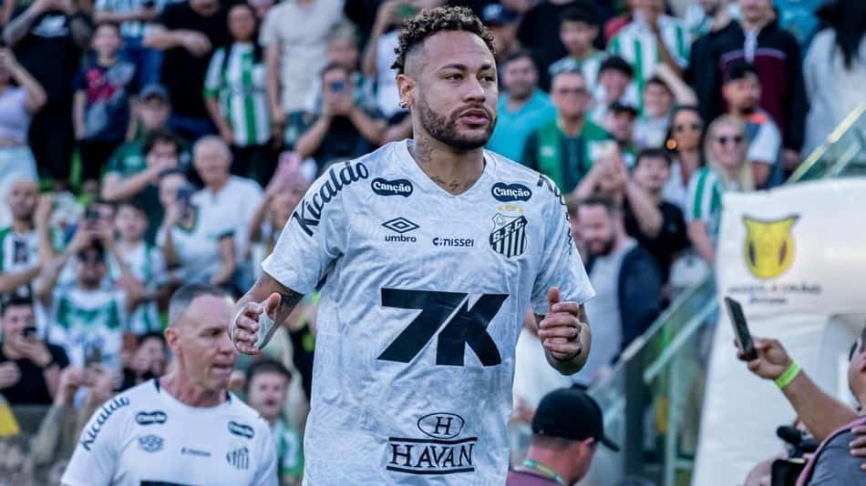 Neymar em Juventude x Santos (Foto: Divulgação / X oficial do Santos)