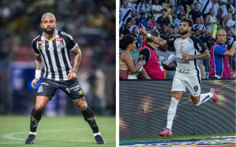 Santos x Corinthians tem duelo à parte entre Gabigol e Yuri Alberto; veja os números