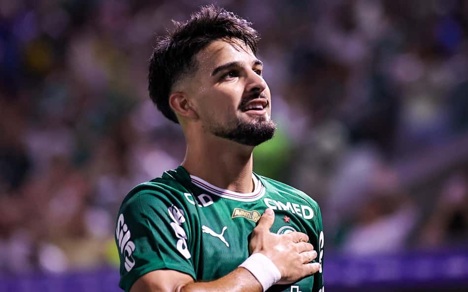 Flaco López comemora gol marcado pelo Palmeiras