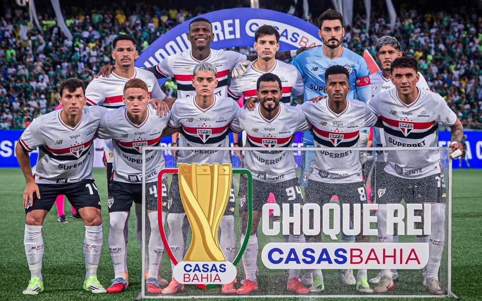 Time do São Paulo antes do duelo contra o Palmeiras (Foto: Anderson Lira/Código19/Gazeta Press)