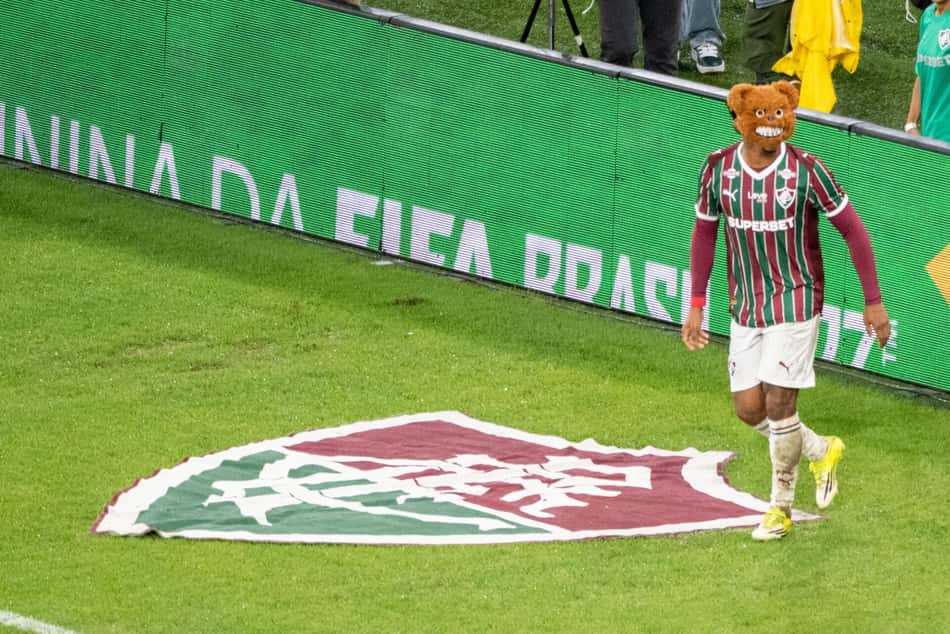 John Kennedy comemora gol do Fluminense (Foto: ALEXANDRE BRUM/Agencia Enquadrar/Gazeta Press) 