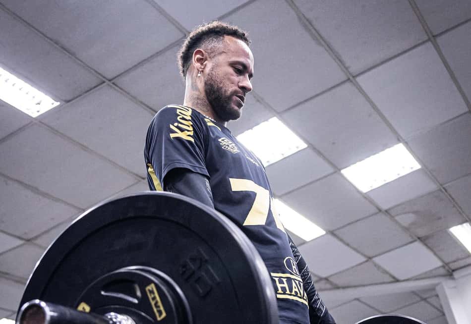 Neymar fez atividade na academia do CT Rei Pelé (Foto: Raul Baretta/ Santos FC)