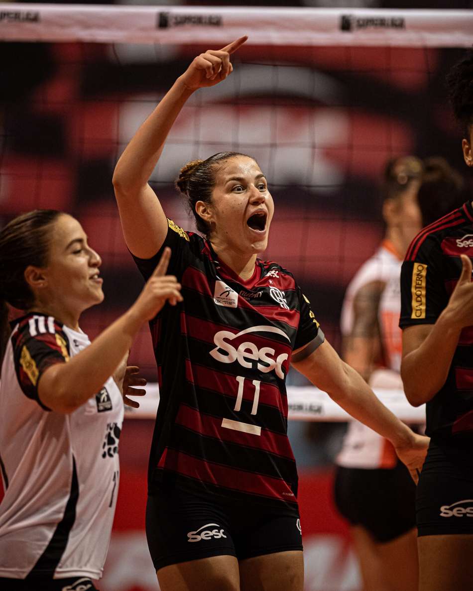 Karina foi escolhida a melhor da partida no duelo entre Sesc RJ Flamengo e Osasco pela Superliga Feminina (Foto: Paula Reis/ Flamengo)