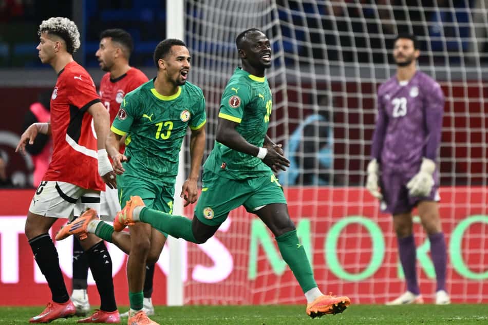 Sadio Mané comemora gol marcado na semifinal da Copa Africana de Nações Foto: SEBASTIEN BOZON / AFP)