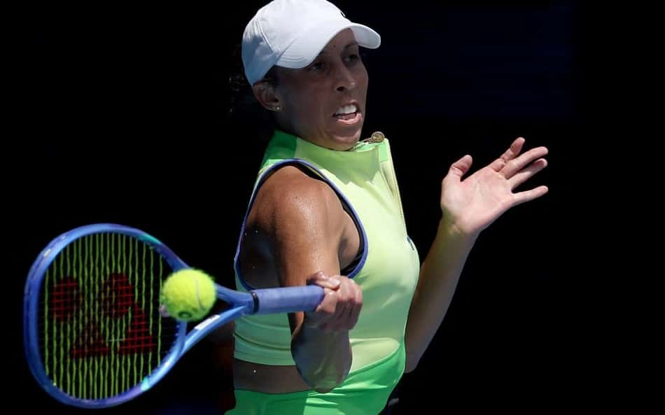 A americana Madison Keys na vitória na estreia no Australian Open