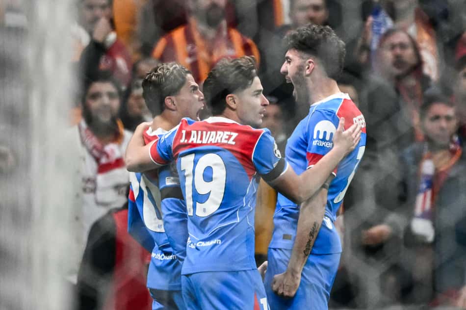 Giuliano Simeone comemora gol do Atlético de Madrid contra o Galatasaray na Champions League (Foto: OZAN KOSE / AFP)