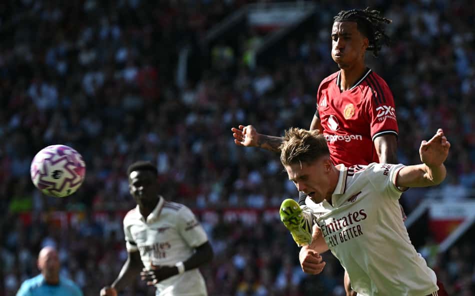 Giökeres em ação pelo Arsenal contra o Manchester United, na Premier League