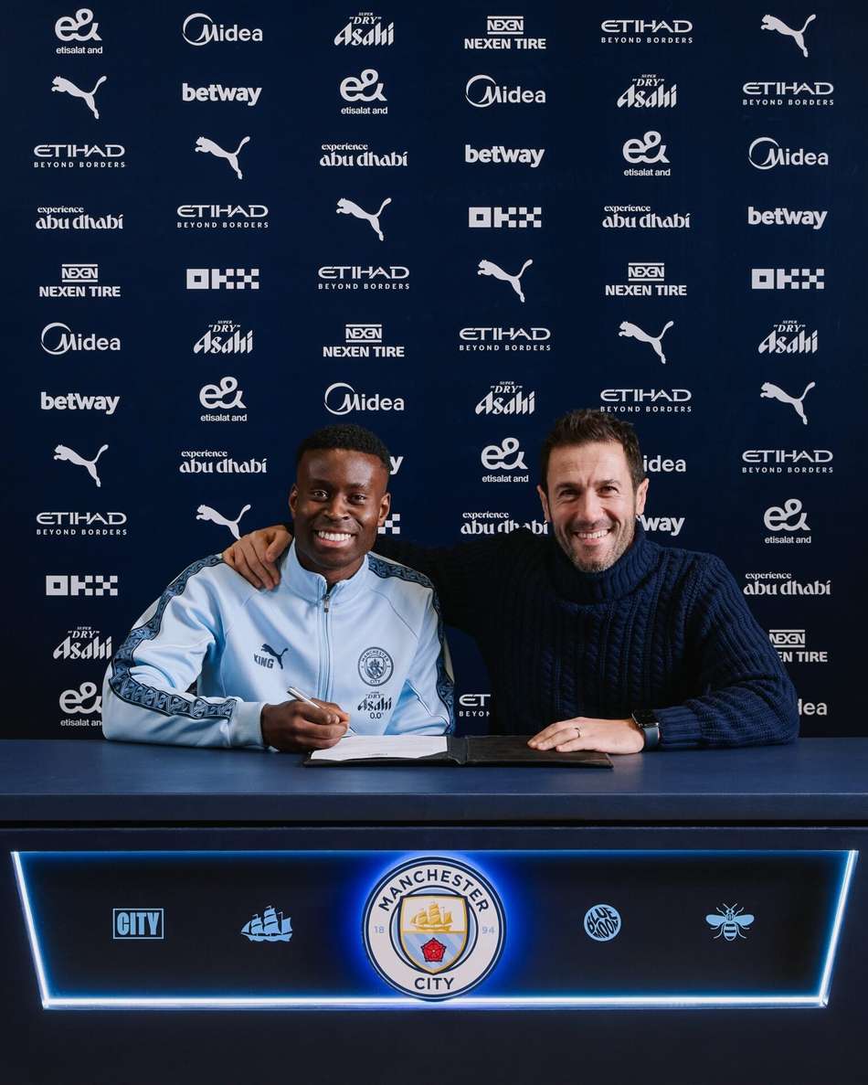 Guéhi anunciado pelo Manchester City (Foto: Reprodução/X)
