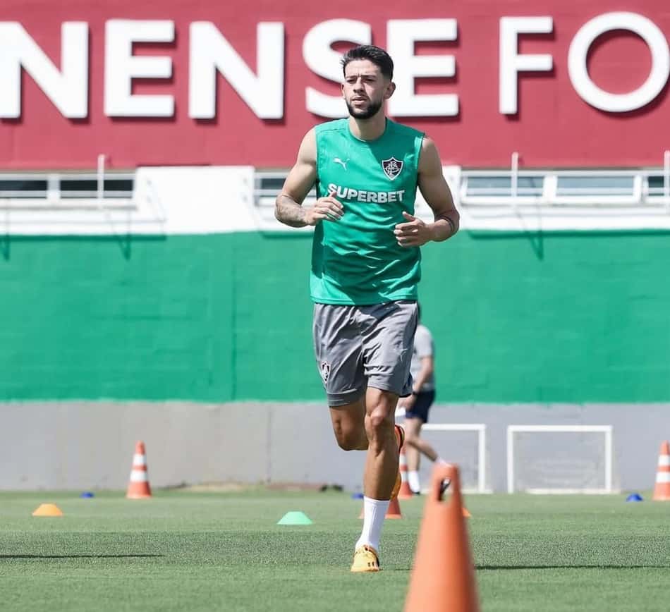 Jemmes em seu primeiro treino como jogador do Fluminense (Foto: Marcelo Gonçalves/Fluminense)