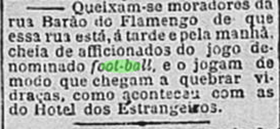Recorte do Jornal do Brasil, em 5 de setembro de 1902, sobre o futebol carioca (Foto: Reprodução)