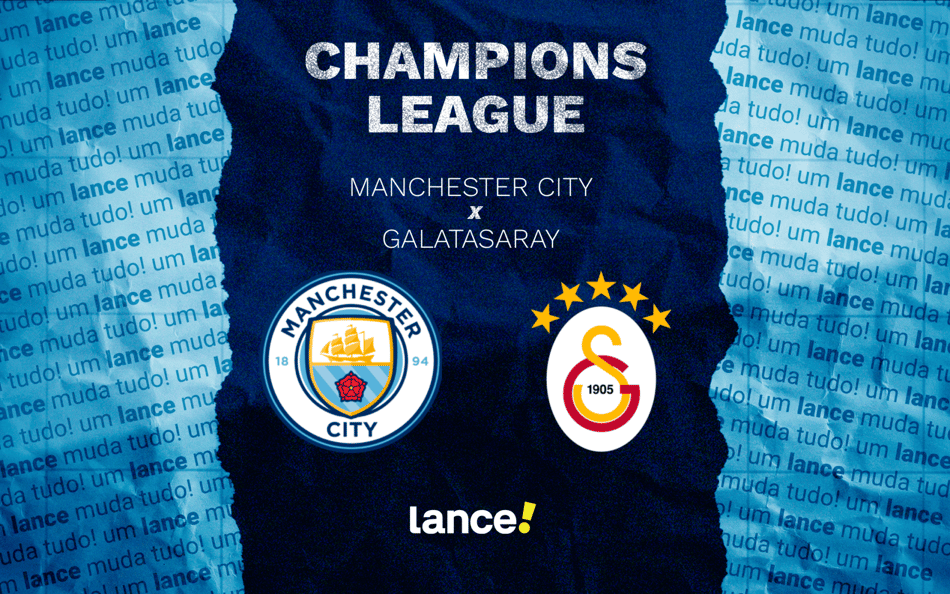 Manchester City x Galatasaray pela 8ª rodada da Champions League (Arte: Lance!)