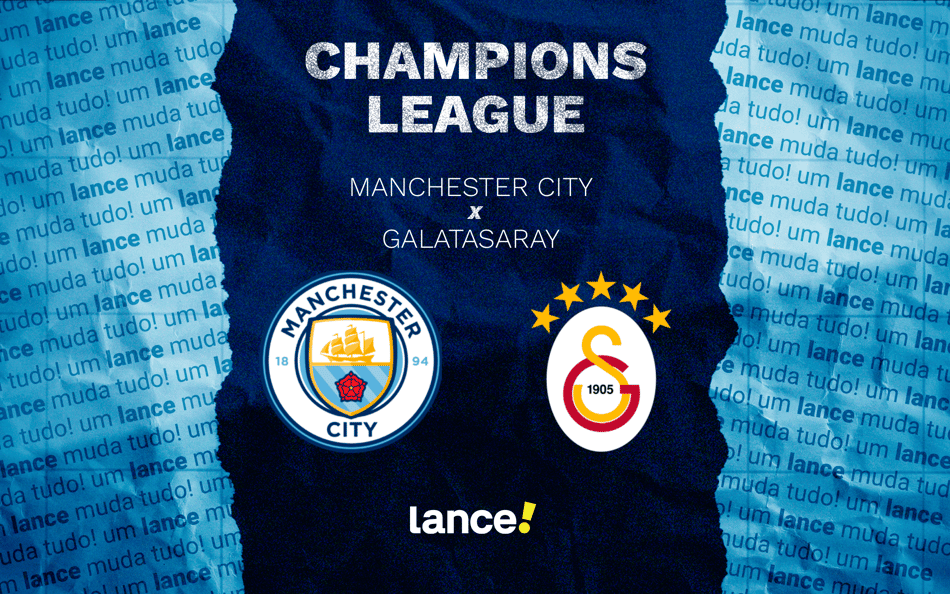 Manchester City x Galatasaray pela 8ª rodada da Champions League (Arte: Lance!)
