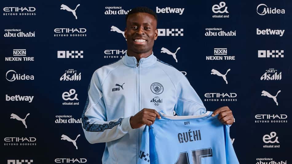 Marc Guéhi anunciado pelo Manchester City (Foto: Reprodução/X)