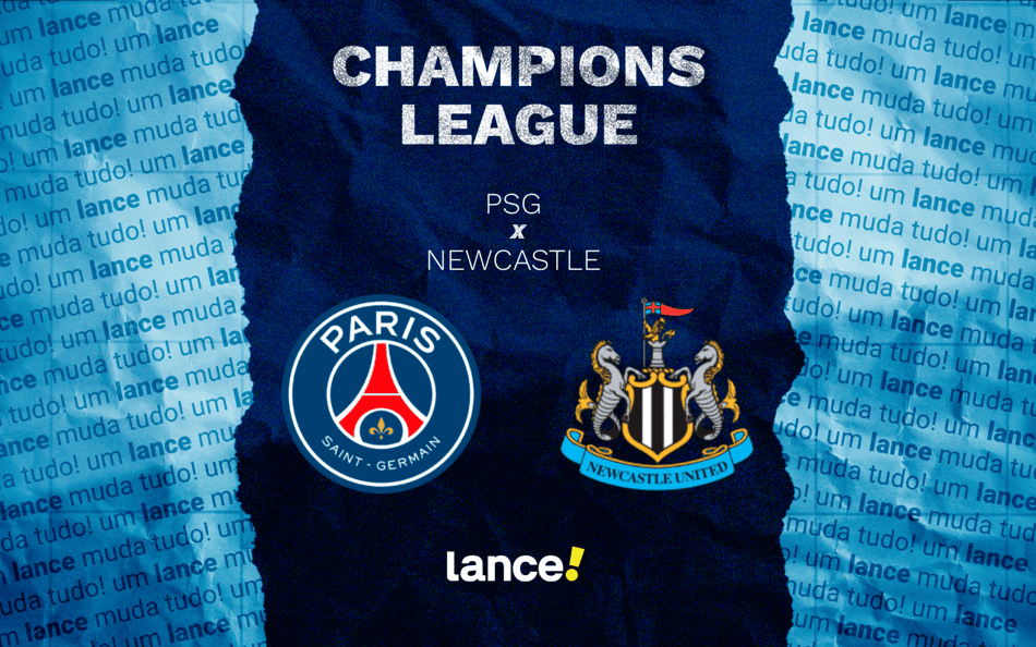 PSG x Newcastle pela 8ª rodada da Champions League (Arte: Lance!)