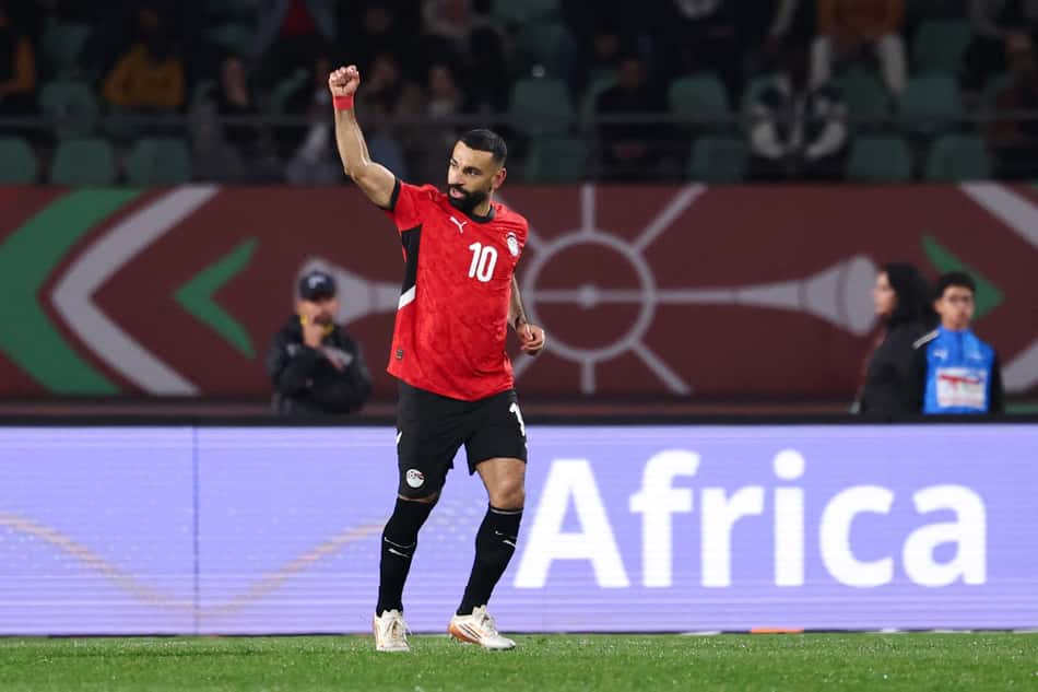 Salah comemora gol marcado pelo Egito sobre a Costa do Marfim, na Copa Africana de Nações
