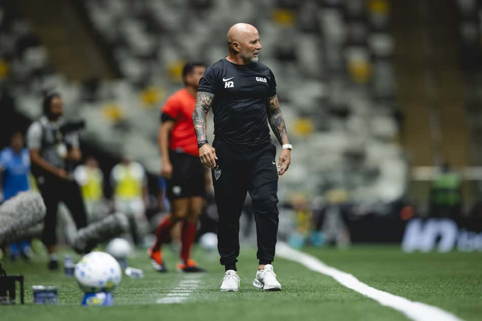 Sampaoli em Atlético x Palmeiras (Foto: Pedro Souza / Atlético)