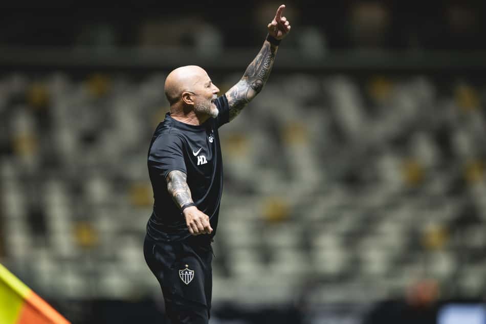 Sampaoli em Atlético x Tombense (Foto: Pedro Souza / Atlético)
