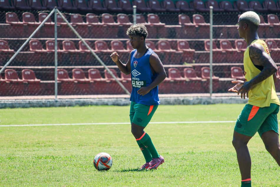 Wesley Natã em treino do sub-20 do Fluminense, em Xerém (Foto: Leonardo Brasil/FFC)