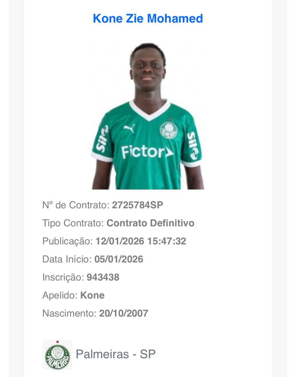 Kone Zie Mohamed BID CBF Palmeiras