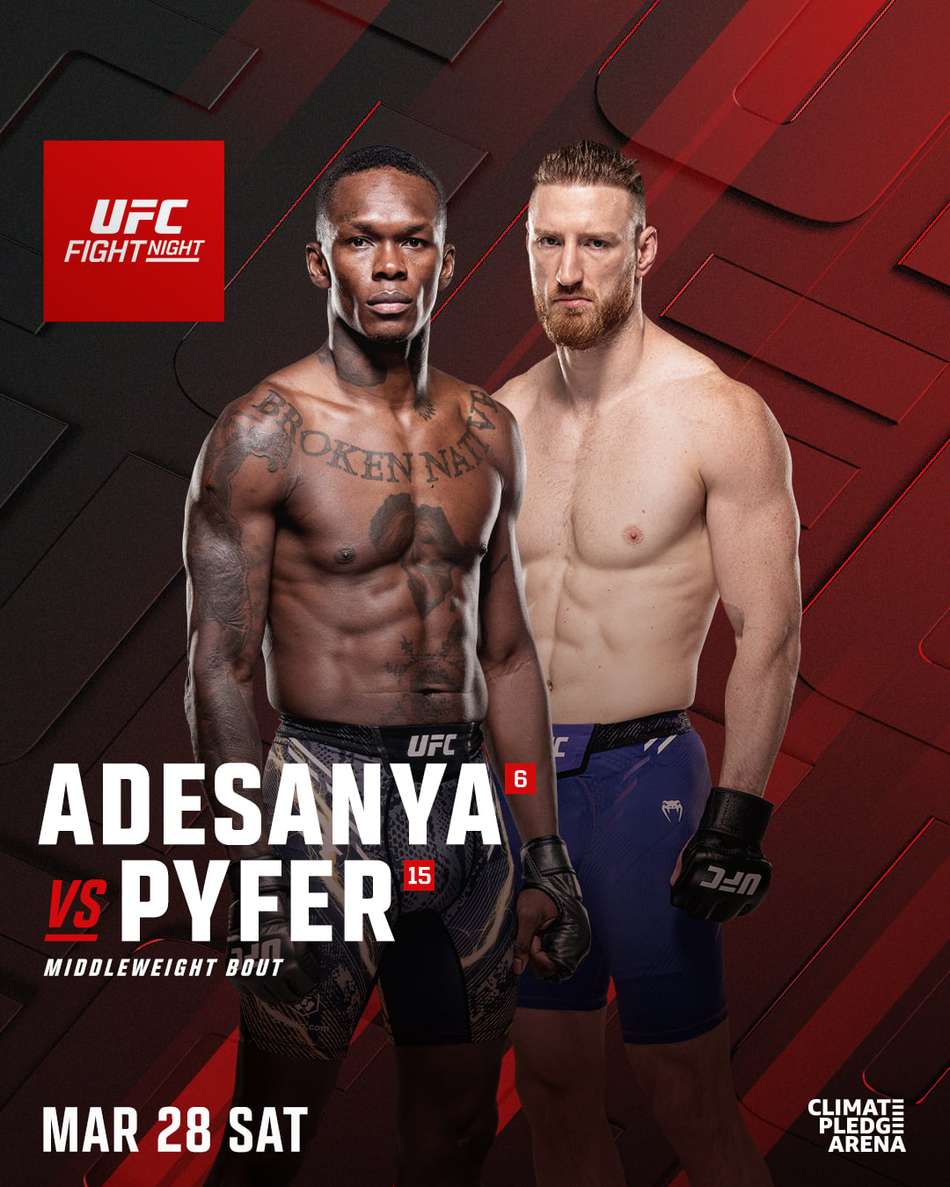Adesanya faz luta principal do UFC Seattle (Reprodução Instagram ufc)
