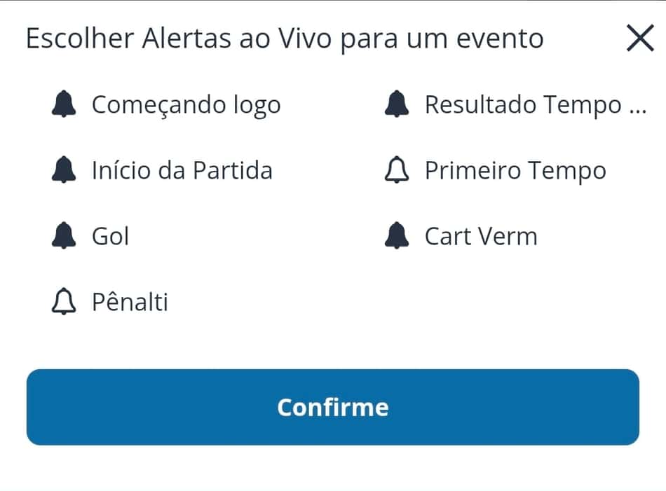Captura de tela da seção de apostas esportivas ao vivo na Sportingbet.