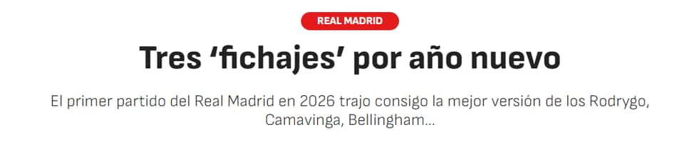 Jornal "As" sobre a atuação de Rodrygo na partida entre Real madrid e Real Betis (Foto: Reprodução/As)