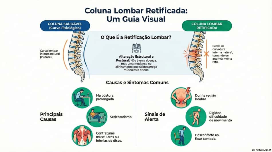 Arte mostra o que é a coluna lombar retificada, condição revelada por João Fonseca (Reprodução)