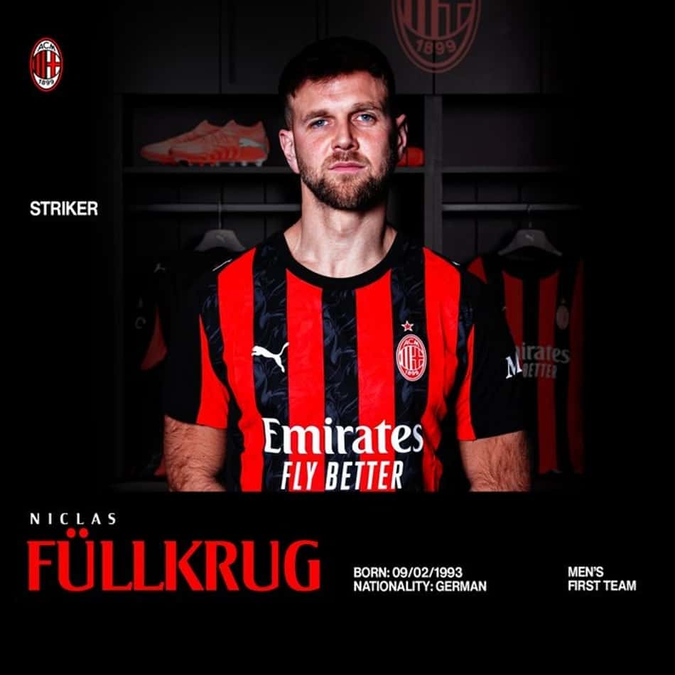 Milan anuncia contratação do atacante Niclas Füllkrug (Foto: Divulgação/AC Milan)