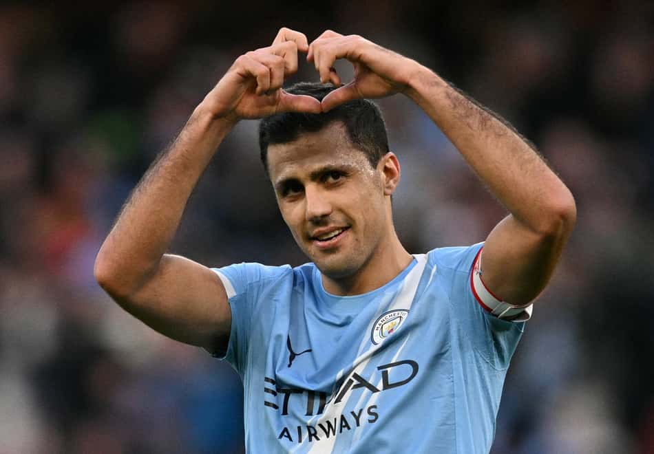 Rodri voltou a marcar pelo Manchester City na Copa da Inglaterra (Foto:Oli SCARFF / AFP)