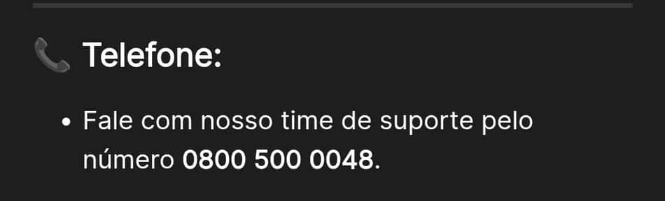 Captura de tela do SAC telefônico da KTO.