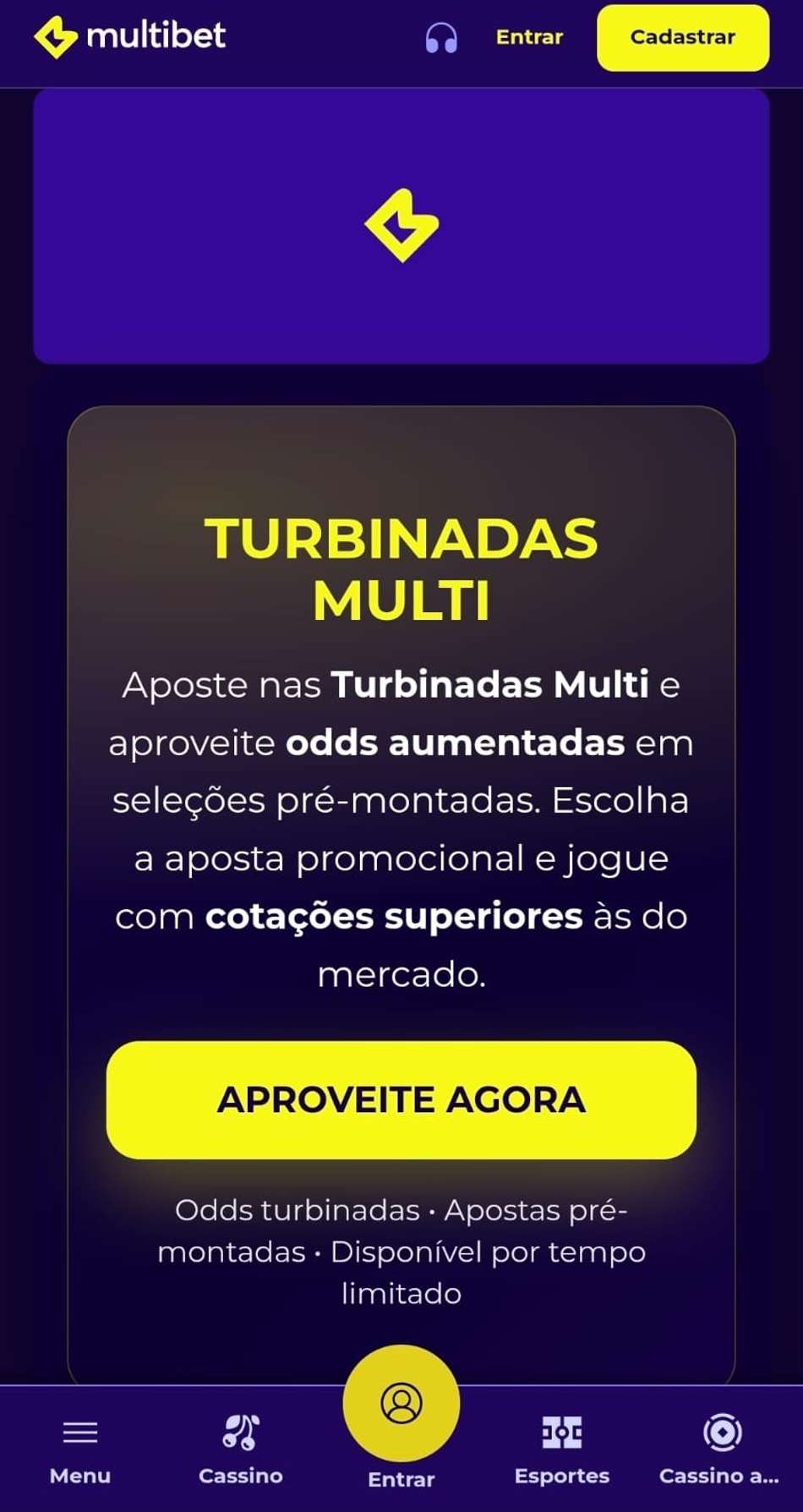 Captura de tela das odds aumentadas Golden Boost da Multibet