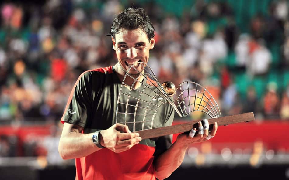 O espanhol Rafael Nadal foi o primeiro campeão do Rio Open (Foto: João Pires/Fotojump)