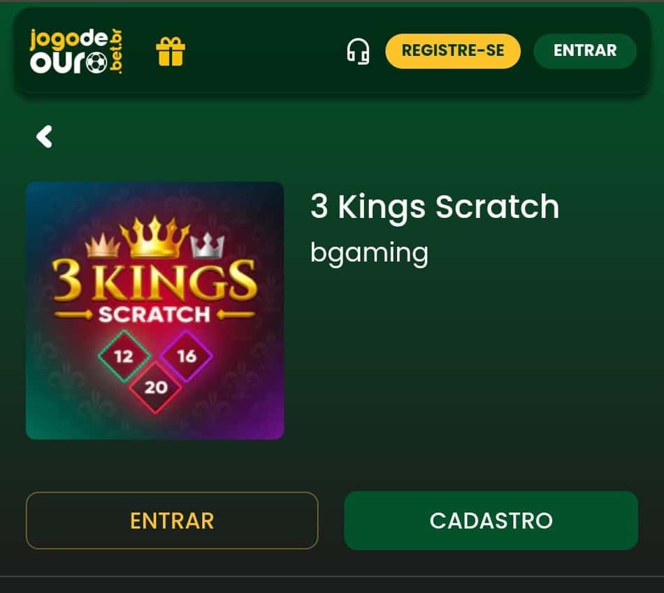 Captura de tela 3 Kings Scracth no cassino Jogo de Ouro.