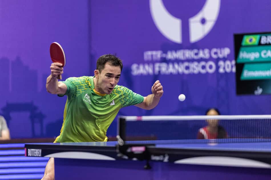 Hugo Calderano na Copa América de tênis de mesa 2026 (Foto: ITTF Americas)