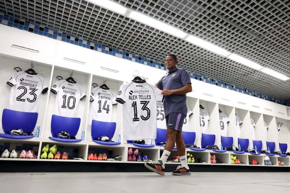 Vestiário do Botafogo na Arena para duelo com o Grêmio (Foto: Vítor Silva/Botafogo)