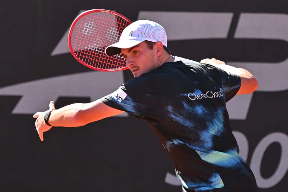 João Fonseca em treino no Rio Open (Foto: João Pires/Fotojump)