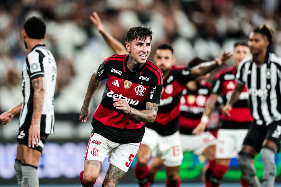 Erick Pulgar comemora gol do Flamengo contra o Botafogo (Foto: Gilvan de Souza/Flamengo)