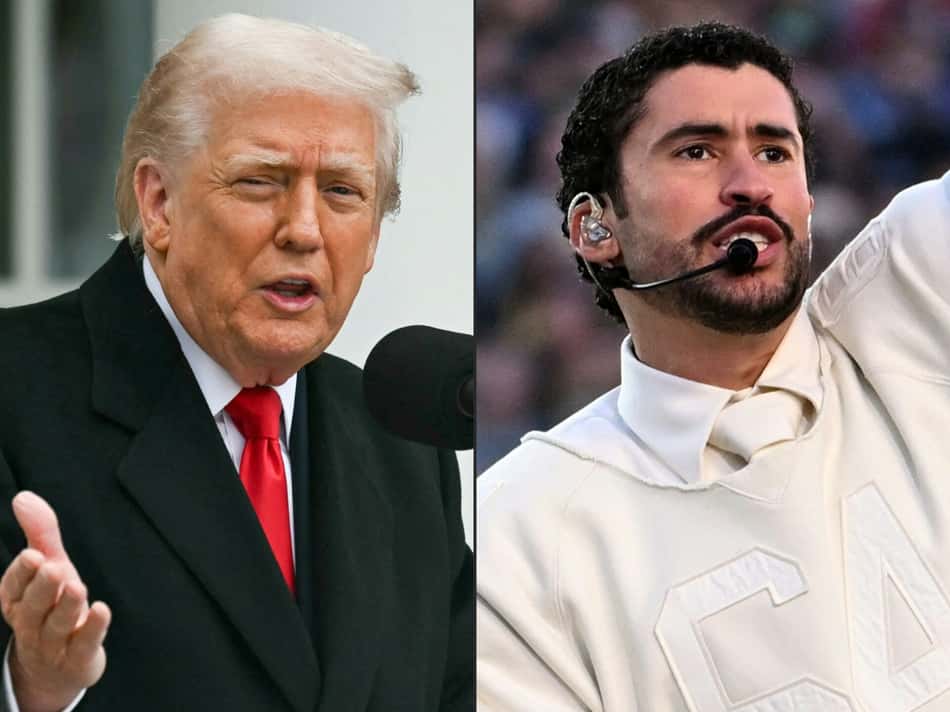 Combinação de fotos de Donald Trump e Bad Bunny (Foto: Montagem AFP / AFP)