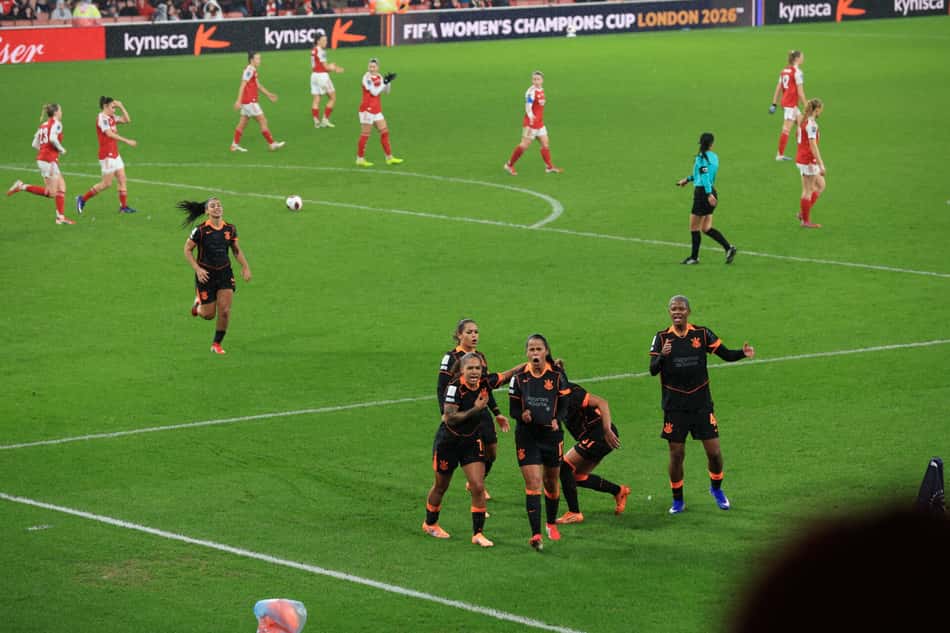 LONDON, ENGLAND - FEBRUARY 01: During the FIFA Women's Champions Cup 2026 Final match between Arsenal Women FC and SC Corinthians at Arsenal Stadium on February 01, 2026 in London, England. (Photo by Cameron Smith - FIFA/FIFA via Getty Images)