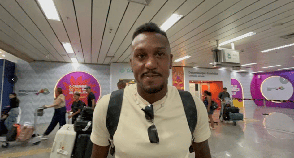 Edenilson, reforço do Botafogo, chega ao Rio (Foto: BTB Sports)