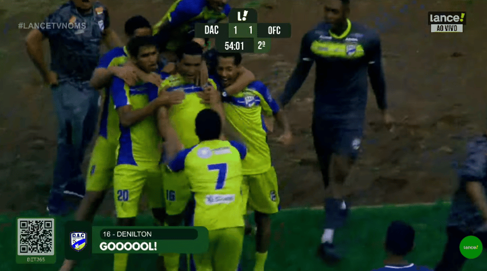 Denilton empata no último lance do jogo entre Dourados e Operário-MS (Foto: Lance!TV)