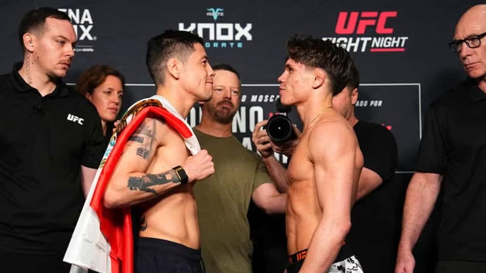 Encarada Moreno x Kavanagh UFC Fight Night (Foto: Transmissão)
