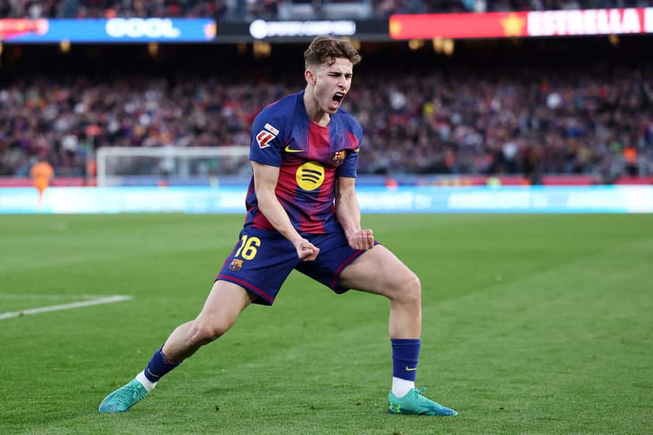 Fermin comemorando o gol marcado no duelo entre Barcelona e Levante (Foto: Josep Lago/AFP)