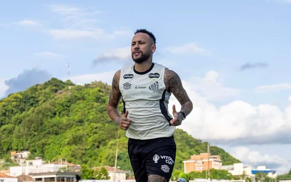 Neymar durante treino do Santos (Foto: Diego Sanches/Santos FC)