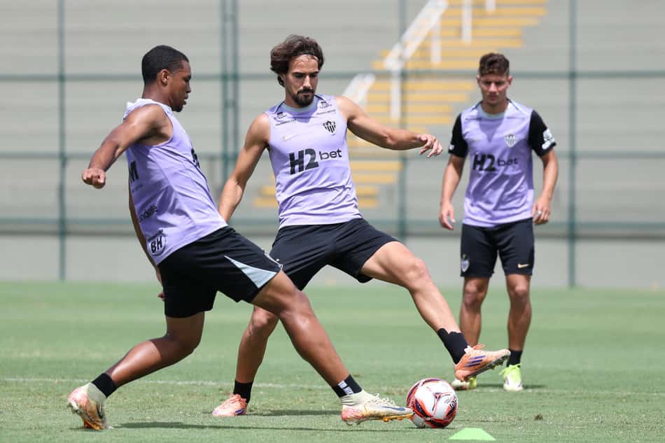 Preparação do Atlético na Cidade do Galo (Foto: Pedro Souza / Atlético)