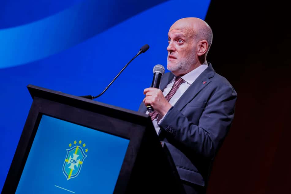 Presidente da La Liga, Javier Tebas em evento na CBF